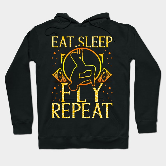 Eat Sleep Fly Repeat Aerial Yoga Silks Hoodie by theperfectpresents